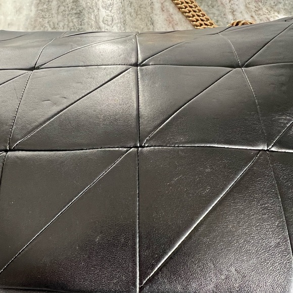 Yves Saint Laurent Black Leather Shoulder Bag with Gold Chain - Picture 5 of 8